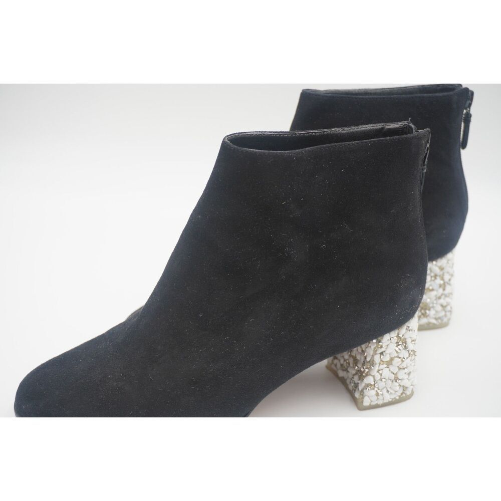 SOPHIA WEBSTER Crystal Rock, suede, White block Crystal embellished heel sz 39.